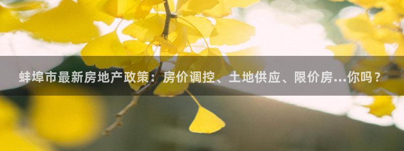 威九国际可以退钱吗怎么退：蚌埠市最新房地产政策：房价调控、土地供应、限价房...你吗？