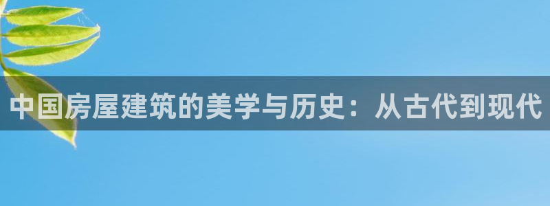 威九国际精选：中国房屋建筑的美学与历史：从古代到现代